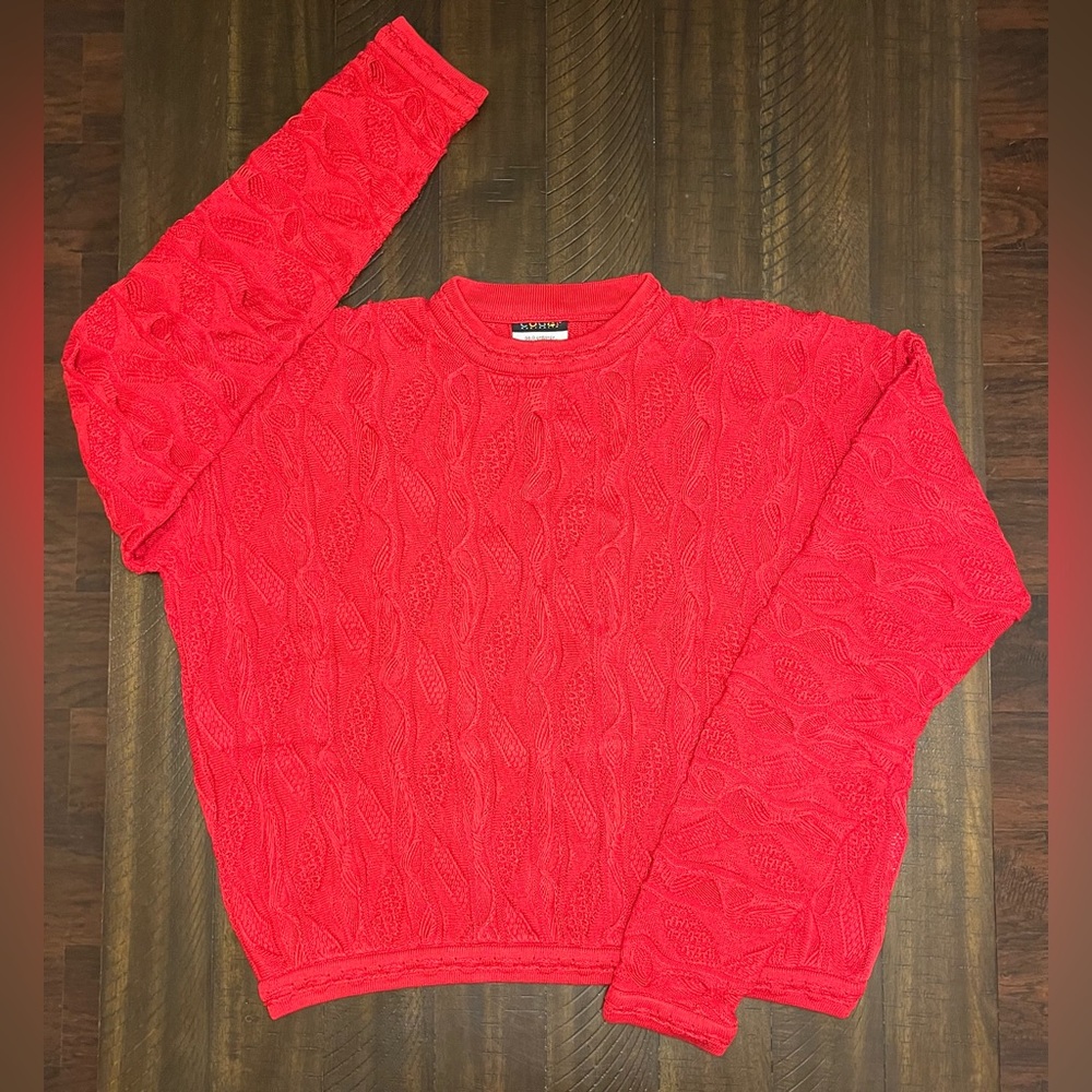 Rare Vintage 100% Authentic Coogi Red/Maroon Sweater Size Large